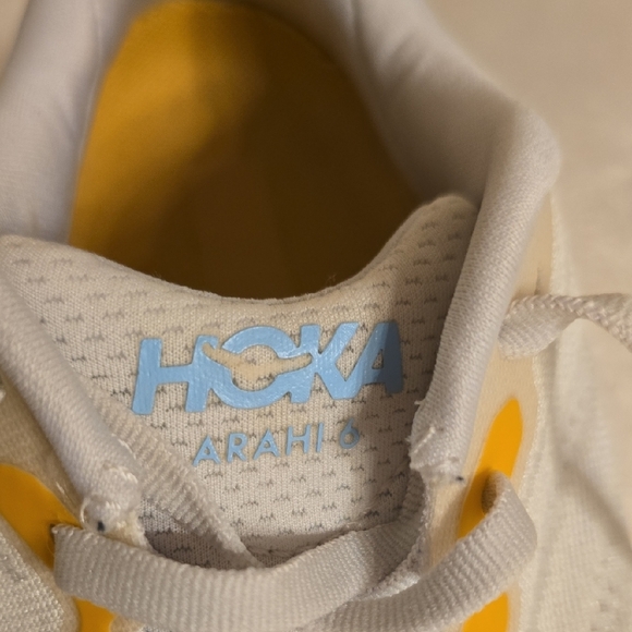 Hoka Cream and Yellow Sneakers 7.5 Women - Picture 4 of 14